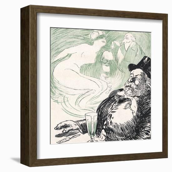 Absinthe Equals Fame, Money, Women-null-Framed Art Print