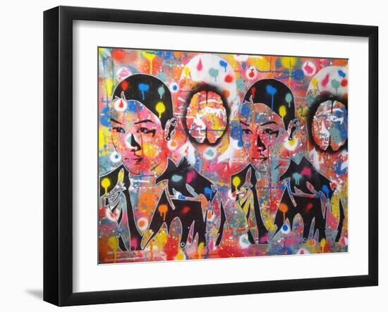 Abstract Androids-Abstract Graffiti-Framed Giclee Print