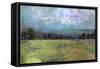 Abstract Aqua Sky Landscape-Jean Plout-Framed Stretched Canvas