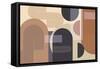 Abstract Arches Charcoal Terracotta 2-Urban Epiphany-Framed Stretched Canvas