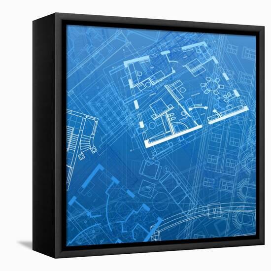 Abstract Architectural Background-ildogesto-Framed Stretched Canvas