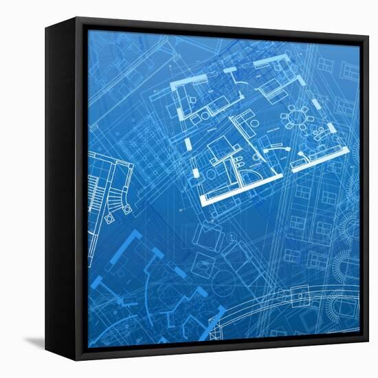 Abstract Architectural Background-ildogesto-Framed Stretched Canvas