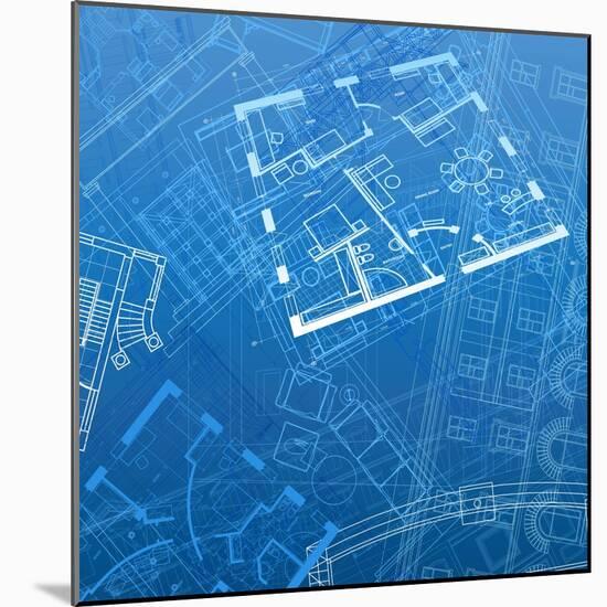 Abstract Architectural Background-ildogesto-Mounted Art Print