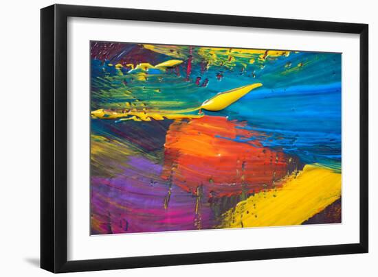 Abstract Art Background. Hand-Painted-Thirteen-Framed Photographic Print