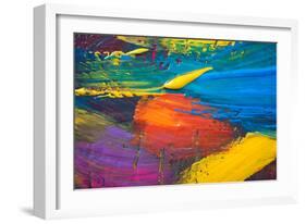 Abstract Art Background. Hand-Painted-Thirteen-Framed Photographic Print