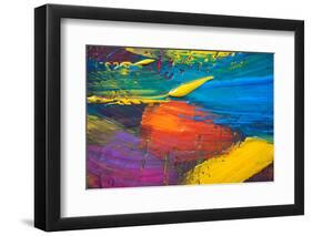 Abstract Art Background. Hand-Painted-Thirteen-Framed Photographic Print