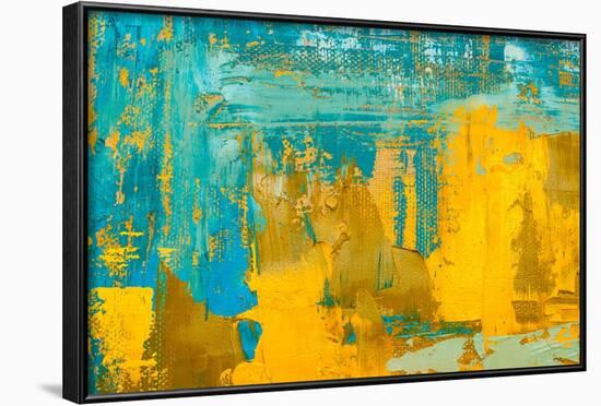 Abstract Art Background. Oil Painting on Canvas. Multicolored Bright Texture. Fragment of Artwork.-Sweet Art-Framed Art Print