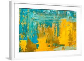 Abstract Art Background. Oil Painting on Canvas. Multicolored Bright Texture. Fragment of Artwork.-Sweet Art-Framed Art Print