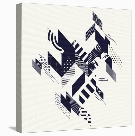 Abstract Art Background with Geometric Elements-theromb-Stretched Canvas