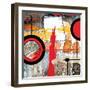 Abstract Art Collage, Mixed Media And Watercolor On Paper-Andriy Zholudyev-Framed Art Print