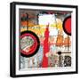 Abstract Art Collage, Mixed Media And Watercolor On Paper-Andriy Zholudyev-Framed Art Print