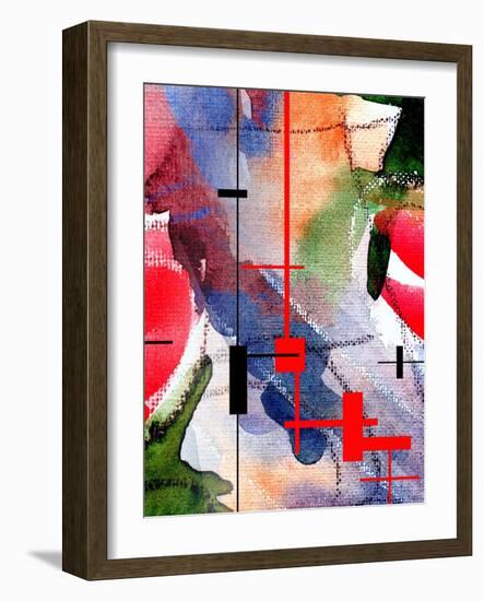 Abstract Art Collage, Mixed Media And Watercolor On Paper-Andriy Zholudyev-Framed Art Print