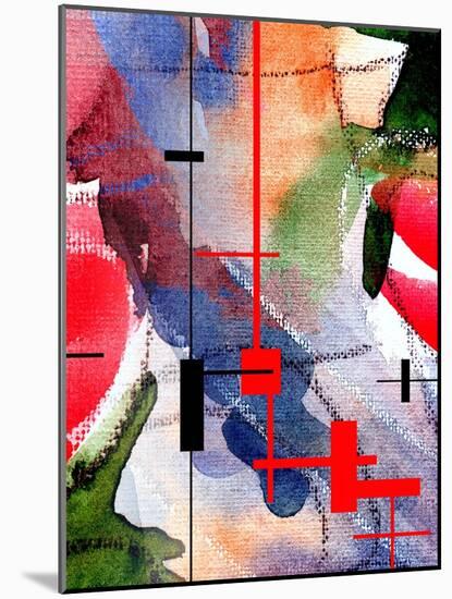 Abstract Art Collage, Mixed Media And Watercolor On Paper-Andriy Zholudyev-Mounted Art Print