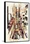 Abstract Art of Cityscape,Illustration Painting-Tithi Luadthong-Framed Stretched Canvas