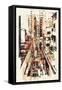 Abstract Art of Cityscape,Illustration Painting-Tithi Luadthong-Framed Stretched Canvas