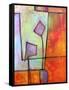 Abstract Art Window Dressing Tangerine Orange-Blenda Tyvoll-Framed Stretched Canvas