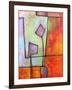 Abstract Art Window Dressing Tangerine Orange-Blenda Tyvoll-Framed Art Print