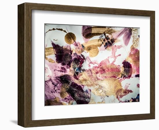 Abstract Art with Gold Colors and Sparkles. Creative Background. Hand Painted Card. Beautiful Paint-CARACOLLA-Framed Art Print