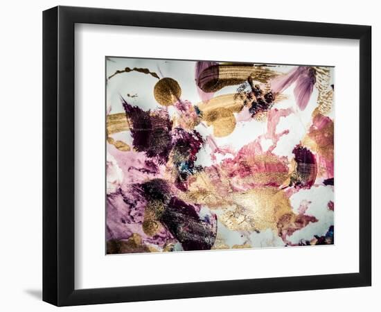 Abstract Art with Gold Colors and Sparkles. Creative Background. Hand Painted Card. Beautiful Paint-CARACOLLA-Framed Art Print