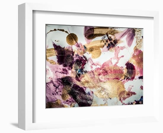 Abstract Art with Gold Colors and Sparkles. Creative Background. Hand Painted Card. Beautiful Paint-CARACOLLA-Framed Art Print