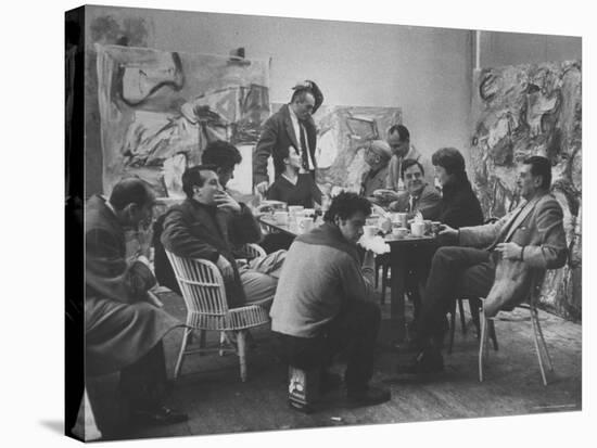 Abstract Artists in Group Discussion in the East 10th St Studio of Milton Resnick-James Burke-Stretched Canvas