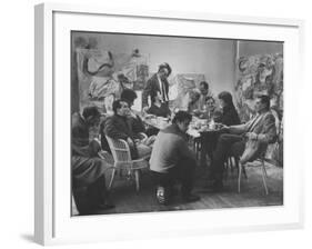 Abstract Artists in Group Discussion in the East 10th St Studio of Milton Resnick-James Burke-Framed Premium Photographic Print