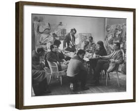 Abstract Artists in Group Discussion in the East 10th St Studio of Milton Resnick-James Burke-Framed Premium Photographic Print