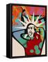 Abstract Artwork of a Angry Man Holding His Head-Paul Brown-Framed Stretched Canvas