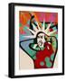 Abstract Artwork of a Angry Man Holding His Head-Paul Brown-Framed Photographic Print