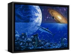 Abstract Artwork of the Evolution of Life-Chris Butler-Framed Stretched Canvas