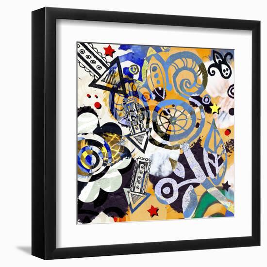 Abstract Background, Color Painted Graffiti-Andriy Zholudyev-Framed Art Print