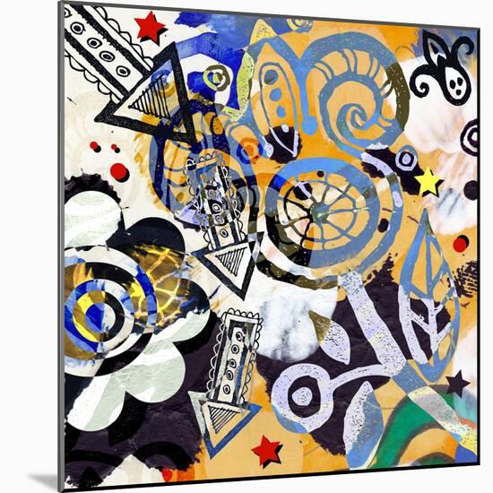 Abstract Background, Color Painted Graffiti-Andriy Zholudyev-Mounted Art Print