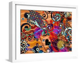 Abstract Background, Color Painted Graffiti-Andriy Zholudyev-Framed Art Print