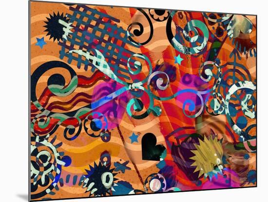 Abstract Background, Color Painted Graffiti-Andriy Zholudyev-Mounted Art Print