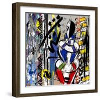 Abstract Background Composition, Illustration with Strokes and Splashes-Kirsten Hinte-Framed Art Print