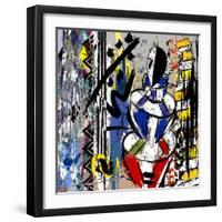 Abstract Background Composition, Illustration with Strokes and Splashes-Kirsten Hinte-Framed Art Print