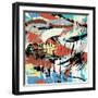 Abstract Background Composition, with Paint Strokes and Splashes, Seamless Pattern-Kirsten Hinte-Framed Art Print