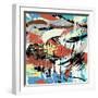 Abstract Background Composition, with Paint Strokes and Splashes, Seamless Pattern-Kirsten Hinte-Framed Art Print