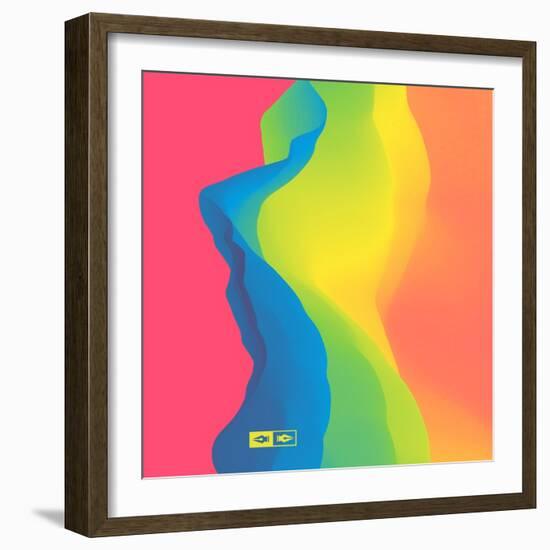 Abstract Background. Dynamic Effect. Futuristic Technology Style. Motion Vector Illustration.-Login-Framed Art Print