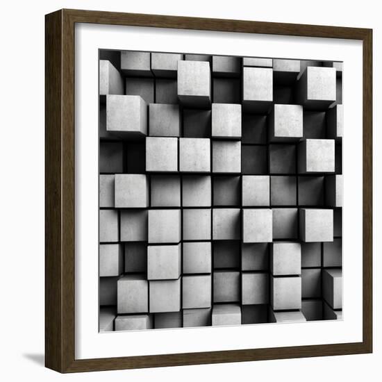 Abstract Background From Concrete Cubes-FreshPaint-Framed Art Print