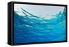 Abstract Background of Blue Water Ripples from Underwater-Rich Carey-Framed Stretched Canvas