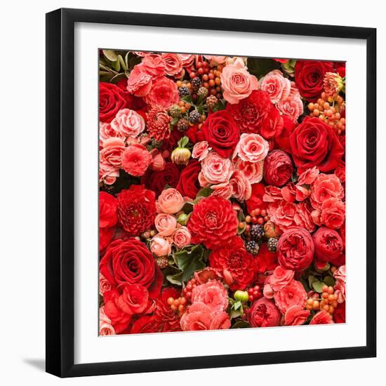 Abstract Background of Flowers. Close-Up.-Gilmanshin-Framed Photographic Print