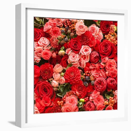 Abstract Background of Flowers. Close-Up.-Gilmanshin-Framed Photographic Print