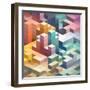 Abstract Background of Geometric Shapes-theromb-Framed Art Print