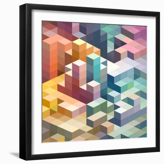 Abstract Background of Geometric Shapes-theromb-Framed Art Print