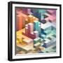 Abstract Background of Geometric Shapes-theromb-Framed Art Print