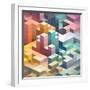 Abstract Background of Geometric Shapes-theromb-Framed Art Print