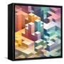 Abstract Background of Geometric Shapes-theromb-Framed Stretched Canvas