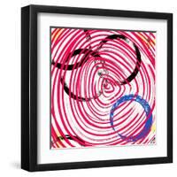 Abstract Background Pattern, with Circles, Strokes and Splashes-Kirsten Hinte-Framed Art Print