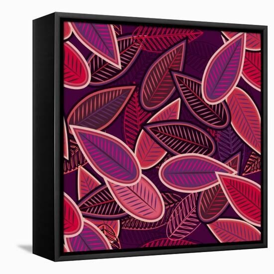 Abstract Background with Lilac Leaves-Lola Tsvetaeva-Framed Stretched Canvas